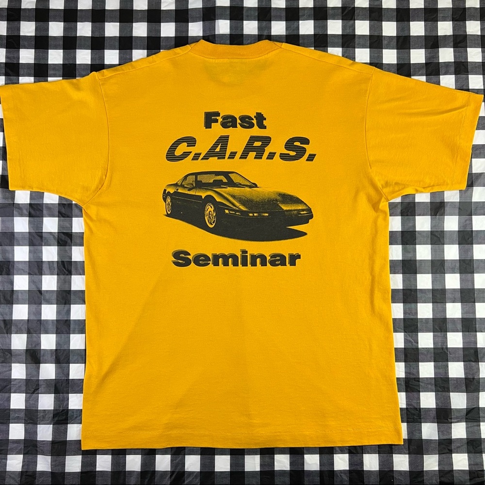 Corvette C4 Fast Cars Seminar Dealer Racing Vintage T Shirt Single Stitch 90s - Picture 1 of 7